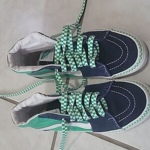 Vans Kids High-Top Sneakers - Navy and Green